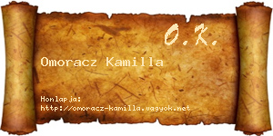 Omoracz Kamilla névjegykártya
